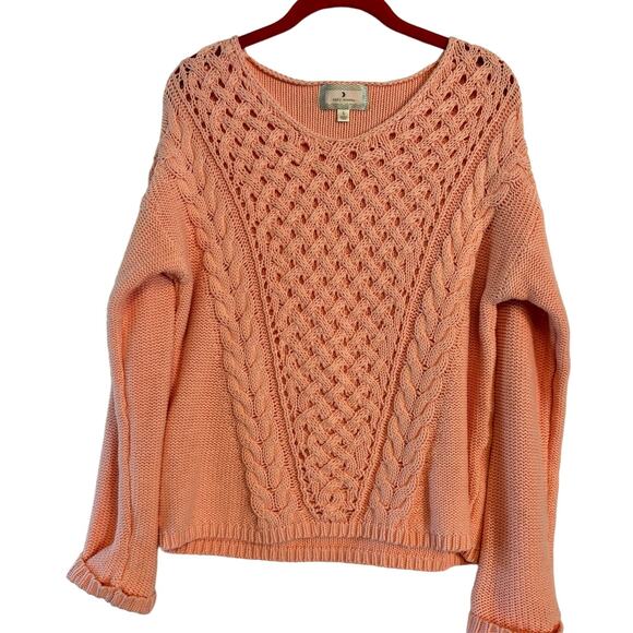 Ruby Moon Cable Knit Light Pink Sweater Womens Size Large - Picture 1 of 7